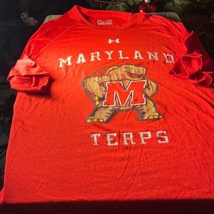 NCAA Under Armour Women’s Maryland Terps Mascot Loose Fit Heatgear Tee Color Red